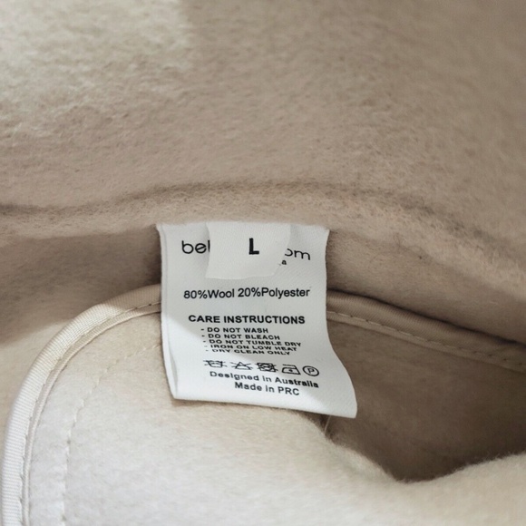 Unworn Belle & Bloom I'm Yours Wool Blend Peacoat in Pale Oat - Picture 7 of 8